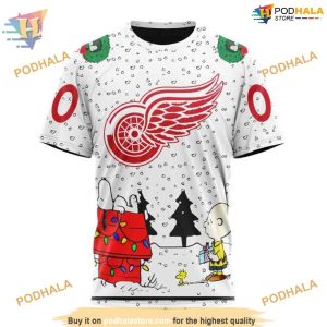 Custom Peanuts Design NHL Detroit Red Wings Hoodie 3D 3
