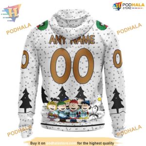 Custom Peanuts Design NHL Edmonton Oilers Hoodie 3D 2