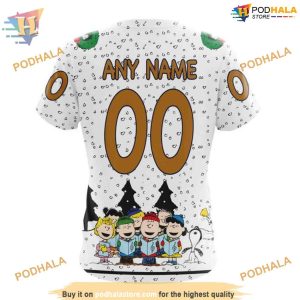 Custom Peanuts Design NHL Edmonton Oilers Hoodie 3D 4
