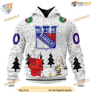 Custom Peanuts Design NHL New York Rangers Hoodie 3D 1