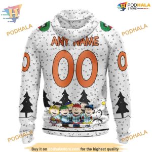 Custom Peanuts Design NHL Philadelphia Flyers Hoodie 3D 2