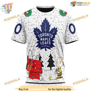 Custom Peanuts Design NHL Toronto Maple Leafs Hoodie 3D 3
