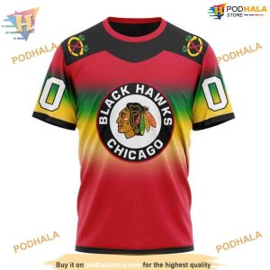 Custom Persionalized Retro Gradient Design NHL Chicago Blackhawks Hoodie 3D 3