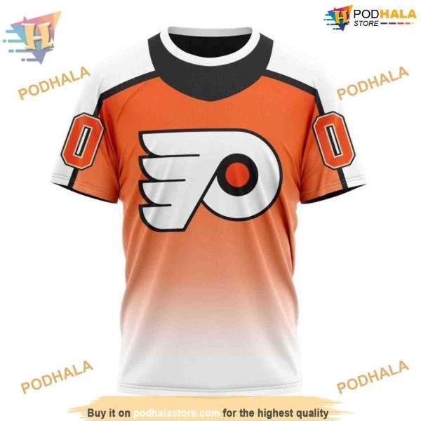 Custom Persionalized Retro Gradient Design NHL Philadelphia Flyers Hoodie 3D