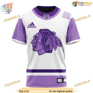 Custom Personalize 2023 Hockey Fight Cancer NHL Chicago Blackhawks Hoodie 3D 3