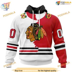 Custom Personalize 2023 Home Mix Away NHL Chicago Blackhawks Hoodie 3D 1