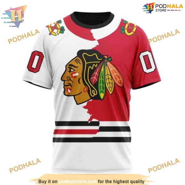 Custom Personalize 2023 Home Mix Away NHL Chicago Blackhawks Hoodie 3D