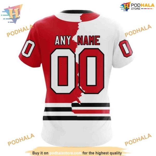 Custom Personalize 2023 Home Mix Away NHL Chicago Blackhawks Hoodie 3D