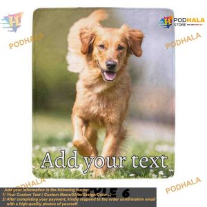 Custom Pet Photo Blanket Memorial Blanket with Text Dog Cat Photo Collage 9