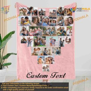 Custom Photo Blanket, Picture Blanket, Custom Family Collage, Dog Photo Face Blankets