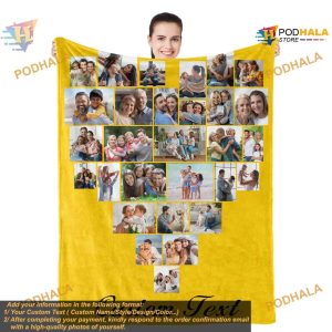 Custom Photo Blanket Picture Blanket Custom Family Collage Dog Photo Face Blankets 4