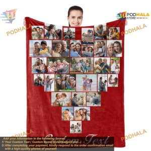 Custom Photo Blanket Picture Blanket Custom Family Collage Dog Photo Face Blankets 5