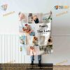 Custom Photo Collage Text Blanket, Family Memorial, Personalized Christmas Keepsake Gift for Mom Dad