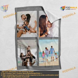 Custom Photo Family Fleece Blanket Personalized Gifts for Home Decor 4