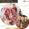 Custom Photo Text Christmas Ornament 2023 Unique Ceramic Tree Decor