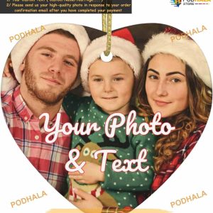 Custom Photo Text Xmas Ornament 2023 Personalized Ceramic Tree Decor
