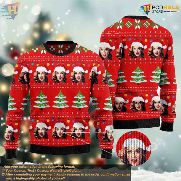 Custom Photo Ugly Christmas Sweater For Family Members, Personalized Ugly Xmas Fun