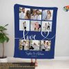 Custom Picture Blanket Collage, Memorial Text Image, Christmas Gift