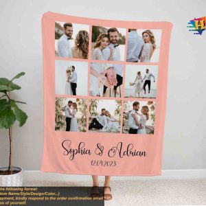 Custom Picture Blanket Collage Memorial Text Image Christmas Gift 4