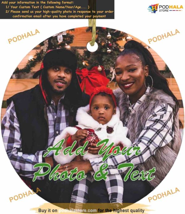 Custom Picture Christmas Ornaments, 2023 Photo Decor, Memorial Gifts, Family