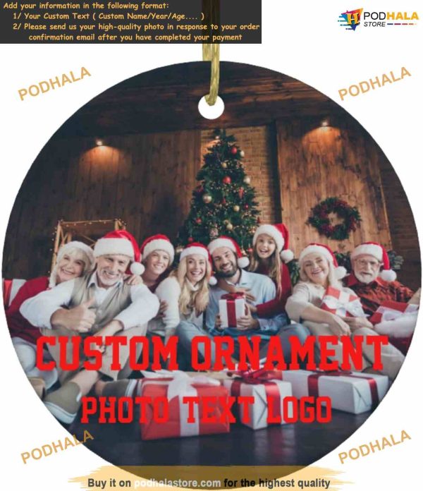 Custom Picture Ornament Memorial Ceramic Xmas Gift for Couples