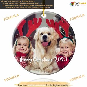 Custom Picture Text Ornaments 2023 Ceramic Xmas Tree Decor