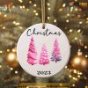 Custom Pink Christmas Tree Ornament 2023, Family Tree Decoration
