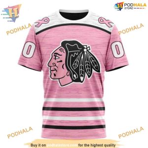 Custom Pink Fight Breast Cancer Design NHL Chicago Blackhawks Hoodie 3D 3