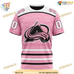 Custom Pink Fight Breast Cancer Design NHL Colorado Avalanche Hoodie 3D 3