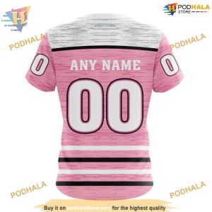 Custom Pink Fight Breast Cancer Design NHL Columbus Blue Jackets Hoodie 3D 4