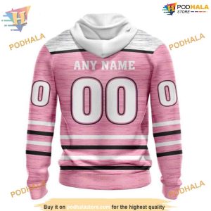 Custom Pink Fight Breast Cancer Design NHL New York Rangers Hoodie 3D 2