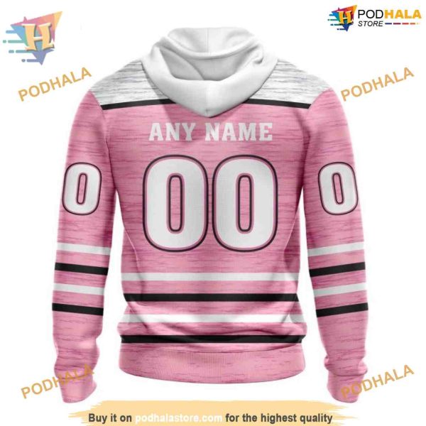 Custom Pink Fight Breast Cancer Design NHL Tampa Bay Lightning Hoodie 3D