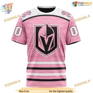 Custom Pink Fight Breast Cancer Design NHL Vegas Golden Knights Hoodie 3D 3