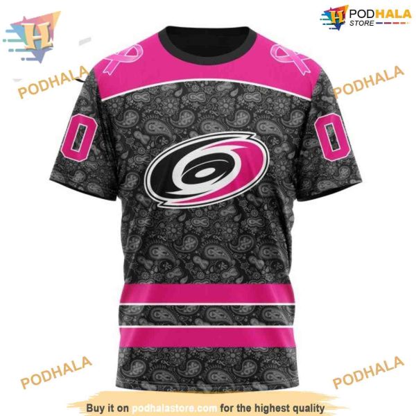 Custom Pink In The Rink Fight Breast Cancer NHL Carolina Hurricanes Hoodie 3D