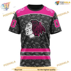 Custom Pink In The Rink Fight Breast Cancer NHL Chicago Blackhawks Hoodie 3D 3