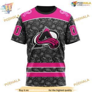 Custom Pink In The Rink Fight Breast Cancer NHL Colorado Avalanche Hoodie 3D 3