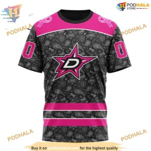 Custom Pink In The Rink Fight Breast Cancer NHL Dallas Stars Hoodie 3D 3