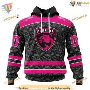 Custom Pink In The Rink Fight Breast Cancer NHL Florida Panthers Hoodie 3D 1