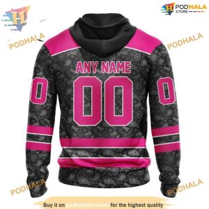 Custom Pink In The Rink Fight Breast Cancer NHL New York Rangers Hoodie 3D 2