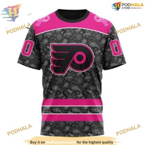 Custom Pink In The Rink Fight Breast Cancer NHL Philadelphia Flyers Hoodie 3D 3