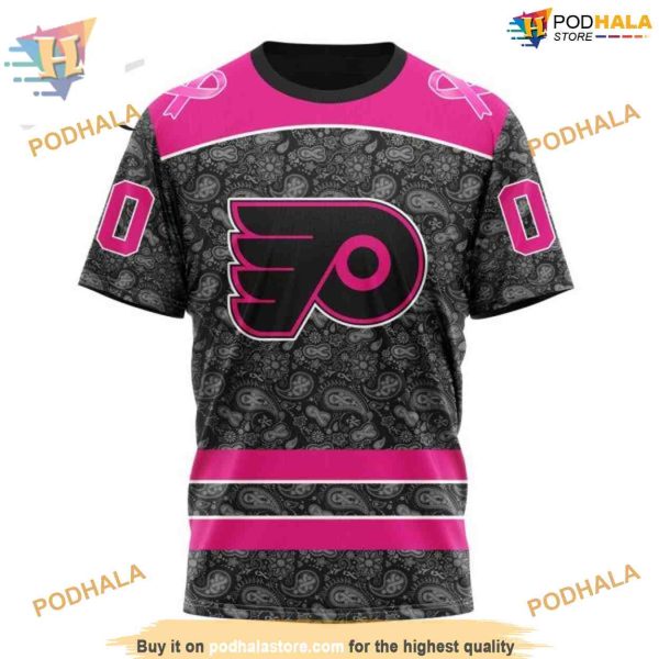 Custom Pink In The Rink Fight Breast Cancer NHL Philadelphia Flyers Hoodie 3D