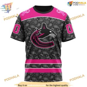 Custom Pink In The Rink Fight Breast Cancer NHL Vancouver Canucks Hoodie 3D 3