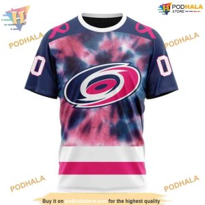 Custom Pink October Fight Breast Cancer NHL Carolina Hurricanes Hoodie 3D 3