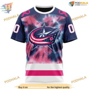 Custom Pink October Fight Breast Cancer NHL Columbus Blue Jackets Hoodie 3D 3