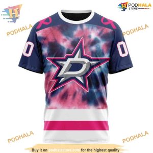 Custom Pink October Fight Breast Cancer NHL Dallas Stars Hoodie 3D 3