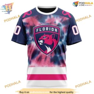 Custom Pink October Fight Breast Cancer NHL Florida Panthers Hoodie 3D 3