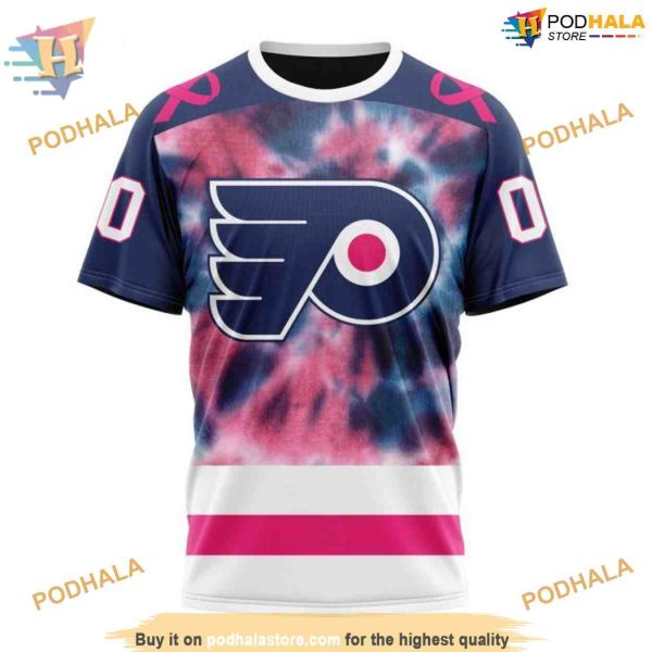 Custom Pink October Fight Breast Cancer NHL Philadelphia Flyers Hoodie 3D