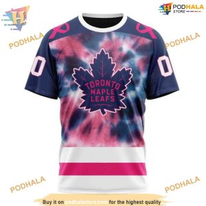 Custom Pink October Fight Breast Cancer NHL Toronto Maple Leafs Hoodie 3D 3