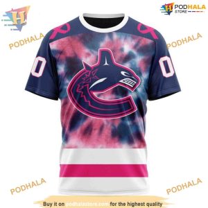 Custom Pink October Fight Breast Cancer NHL Vancouver Canucks Hoodie 3D 3