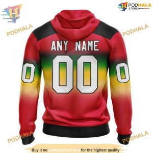 Custom Retro Gradient Design NHL Chicago Blackhawks Hoodie 3D 2